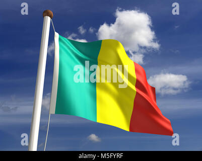 Drapeau Mali (with clipping path) Banque D'Images