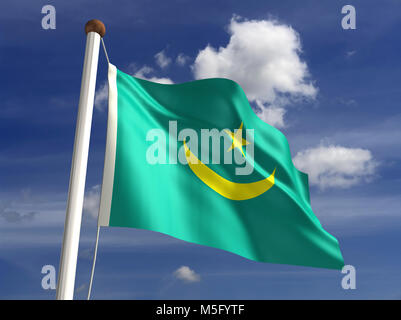 Drapeau de la Mauritanie (with clipping path) Banque D'Images