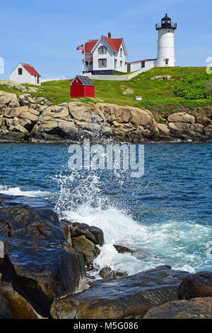 Neddick phare sur les côtes du Maine Banque D'Images