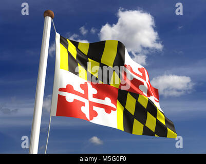 Le Maryland drapeau (with clipping path) Banque D'Images