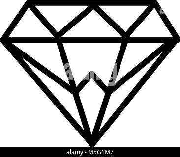 Diamond ligne de l'icône de style contour isolé sur fond blanc pour votre application mobile et web design, illustration vectorielle Illustration de Vecteur