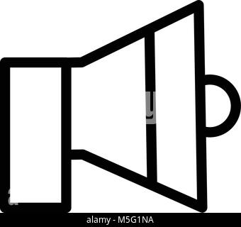 Ligne de l'icône du son style contour isolé sur fond blanc, l'illustration est plat, vector, pixel parfait pour le web et print. Stokes linéaire et remplit Illustration de Vecteur