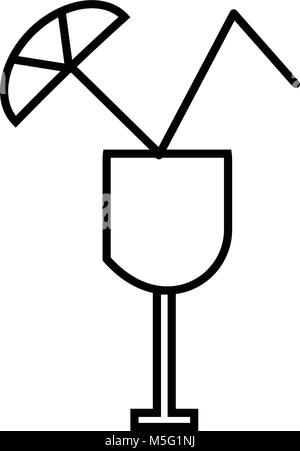 Ligne de l'icône de style cocktail contour isolé sur fond blanc, l'illustration est plat, vector, pixel parfait pour le web et print. Stokes linéaire et fi Illustration de Vecteur