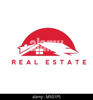 Vente maison rouge illustration vectorielle. Illustration de Vecteur