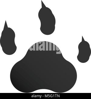 Chien ou chat paw print ligne de l'icône de style contour isolé sur fond blanc, l'illustration est plat, vector, pixel parfait pour le web et print. S linéaire Illustration de Vecteur