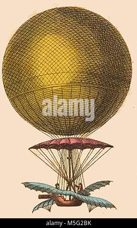 L'aéronautique historique, des ballons et des machines volantes - Jean-Pierre Blanchard's Balloon Banque D'Images