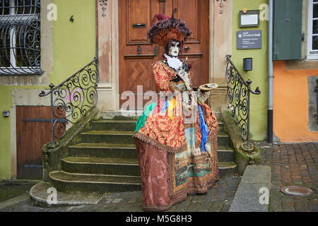 Carnaval vénitien de Schwäbisch Hall et une petite ville médiévale en Allemagne. Le festival est appelé Hallia Venezia. Banque D'Images