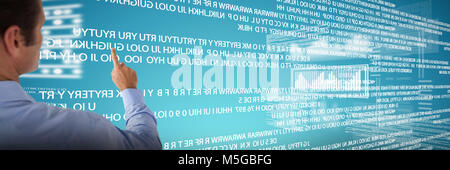 Image composite de portrait of businessman using interface invisible Banque D'Images