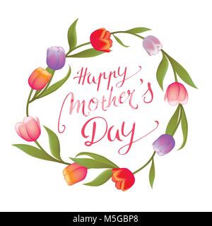 Heureuse Fête des mères à la main fond vecteur Illustration de Vecteur