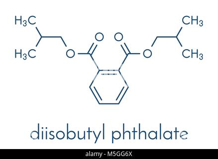 Phtalate de diisobutyle (DIBP) molécule de plastifiant. Formule topologique. Illustration de Vecteur