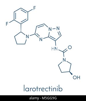 Larotrectinib molécule des médicaments contre le cancer. Formule topologique. Illustration de Vecteur