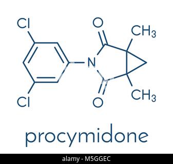 Procymidone molécule de pesticide. Formule topologique. Illustration de Vecteur