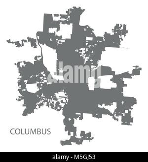 Columbus Ohio Plan de ville gris illustration silhouette Illustration de Vecteur