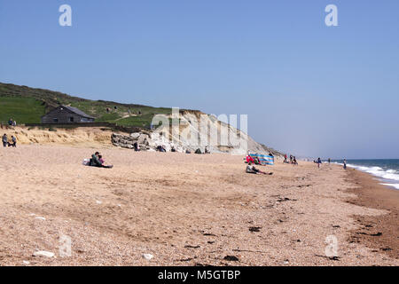 Plage BURTON BRADSTOCK RUCHE DORSET. UK. Banque D'Images