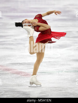 Gangneung, Corée du Sud. Feb 23, 2018. KAORI SAKAMOTO du Japon en action au cours de la Figure Skating : Ladies Single patinage libre à Gangneung Ice Arena pendant le 2018 Jeux Olympiques d'hiver de Pyeongchang. Crédit : Scott Mc Kiernan/ZUMA/Alamy Fil Live News Banque D'Images