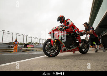 Samedi, 24 février, 2018. Championnat du Monde FIM Superbike. Phillip Island, Australie. Jordi Torres, MV Agusta Reparto Corse World Superbike. Superpole. Banque D'Images