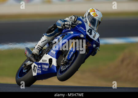 Samedi, 24 février, 2018. Championnat du Monde FIM Superbike. Phillip Island, Australie. Wayne Maxwell, Yamaha Racing Team. Libres 4. Banque D'Images