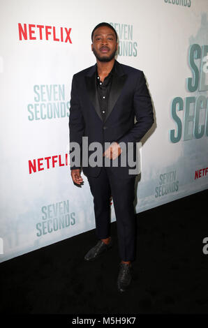 Los Angeles, Ca. Feb 23, 2018. Zackary Momoh, à la Netflix même "Secondes" Première Mondiale au Paley Center for Media à Beverly Hills, Californie le 23 février 2018. Credit : Faye Sadou/media/Alamy Punch Live News Banque D'Images