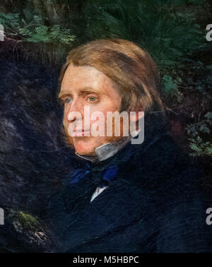 Portrait de la célèbre critique d'art victorien John Ruskin (1819-1900) par John Everett Millais (1829-1896), huile sur toile, 1854. Détail d'une grande peinture, M5HBPD Banque D'Images