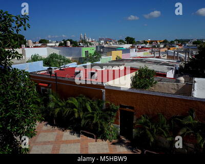 Une vue sur la ville fortifiée de Campeche au Mexique Banque D'Images