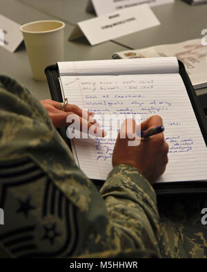 Maryland National Guard hauts dirigeants réunis pour une conférence le 20 janvier 2018 à Warfield Air National Guard Base à Middle River, dans le Maryland La conférence donna un aperçu sur les plans futurs du MDNG et accueilli Liz Nead, invité orateur de motivation, qui s'est adressé aux membres des services de qualités de leadership et de s'attaquer à des objectifs. (U.S. Air National Guard Banque D'Images