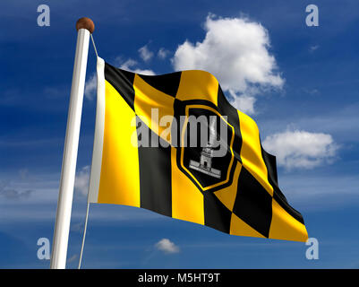 Drapeau de la ville de Baltimore (isolé avec clipping path) Banque D'Images