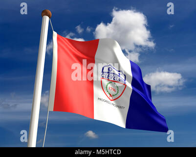 Drapeau de la ville de Cleveland (isolé avec clipping path) Banque D'Images