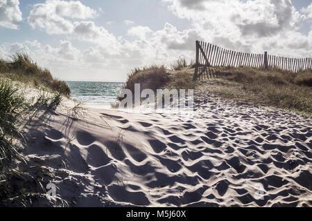 France, Normandie, Portbail Cotentin, plage, dune et la mer Banque D'Images