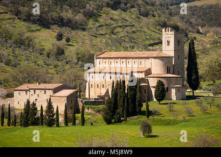 Abbaye Saint Antimo, province de Sienne, Toscane, Italie, Europe Banque D'Images