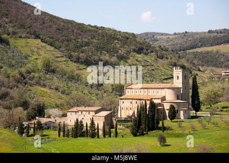 Abbaye Saint Antimo, province de Sienne, Toscane, Italie, Europe Banque D'Images