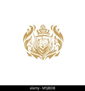 Ours d'or avec Couronne sur fond blanc vector illustration design. Illustration de Vecteur