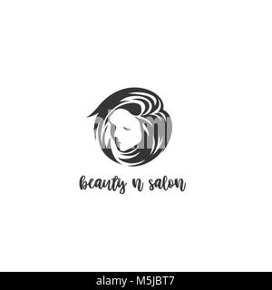 Une belle femme d'illustration vectorielle logo design. Illustration de Vecteur