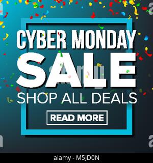 Vente Cyber Monday, vecteur de la bannière. La publicité d'illustration. Vente Poster Cyber Monday. Template Design pour le Web, Flyer, carte Cyber Monday, la publicité. Illustration de Vecteur