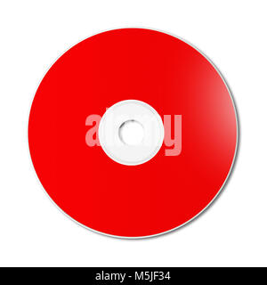 CD - DVD Label Rouge modèle maquette isolated on white Banque D'Images