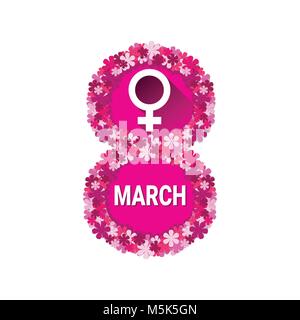 Happy Women Day Greeting Card Background 8 mars Décoration Design Illustration de Vecteur