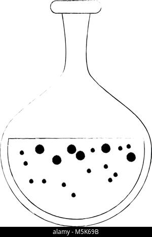 La fiole avec un liquide Chimie Illustration de Vecteur