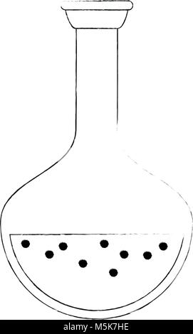 La fiole avec un liquide Chimie Illustration de Vecteur