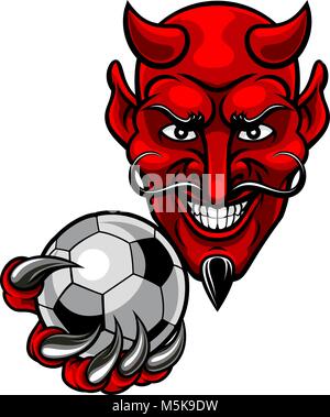 Football Soccer diable Mascot Illustration de Vecteur