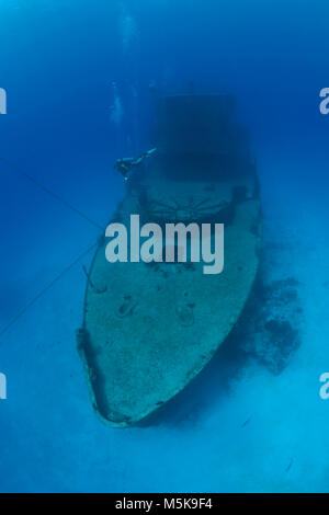 Plongée sous marine dans les mines plus clair C-53, rincé comme attraction de plongée à juin 2000, Cozumel, Mexique, Caraïbes Banque D'Images