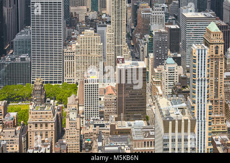 Vue aérienne du coeur de Manhattan, New York City, USA. Banque D'Images
