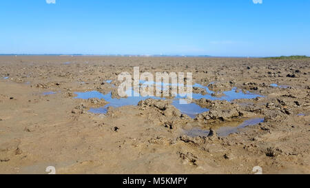 Mer du Nord par marée basse avec boue Banque D'Images