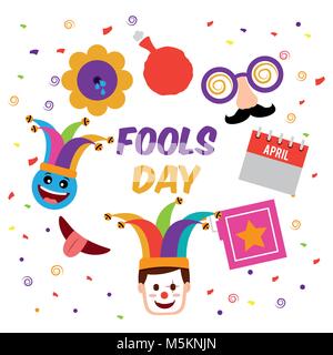 Fools Day Greeting card Illustration de Vecteur