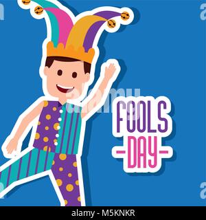 Fools Day Greeting card Illustration de Vecteur