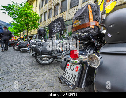 Au rassemblement de motards à Brig ville. La Suisse Banque D'Images