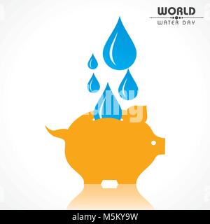 Sauver la nature Concept - Journée mondiale de l'eau vecteur d'actions. Illustration de Vecteur