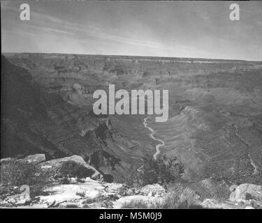 Grand Canyon Point Shoshone (historique) . ROUTE SENTIER KAIBAB - VUE DE SHOSHONE POINT, SOUTH RIM, LE PARC NATIONAL DU GRAND CANYON. Banque D'Images