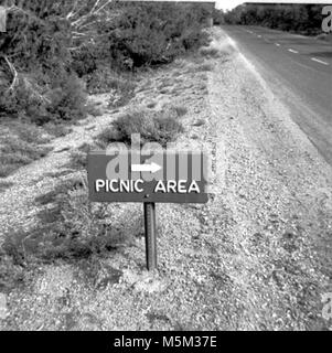 Historique Grand Canyon- ermites reste signer c . Ermites RESTE SIGNE, PIQUE-NIQUE HERMIT ROAD (W RIM RIM DRIVE) circa 1976, Banque D'Images