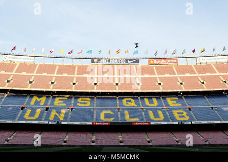 Barcelone, Espagne. 24 février 2018, Camp Nou, Barcelona, Espagne ; La Liga football, Barcelone et Gérone ; Camp Nou : Crédit UKKO Images/Alamy Live News Banque D'Images