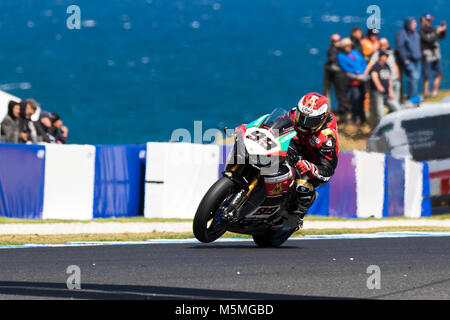 Melbourne, Australie. 25 février 2018. dans la Course 2 du WSBK. MOTUL 2018 Championnat du Monde FIM Superbike à Phillip Island, en Australie le 25 février 2018. Crédit : Dave Hewison Sports/Alamy Live News Banque D'Images