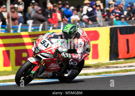 Melbourne, Australie. 25 février 2018. dans la Course 2 du WSBK. MOTUL 2018 Championnat du Monde FIM Superbike à Phillip Island, en Australie le 25 février 2018. Crédit : Dave Hewison Sports/Alamy Live News Banque D'Images